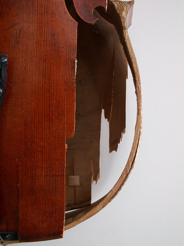 Restoration of a cello after a car accident
